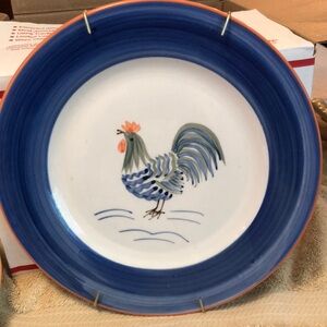 Tabletops ROOSTER GLORY Dinner Plate BLUE 10.5”